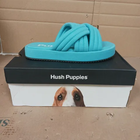 HUSH PUPPIES SIENNA SLIDERS TURQUOISE SIZE 4