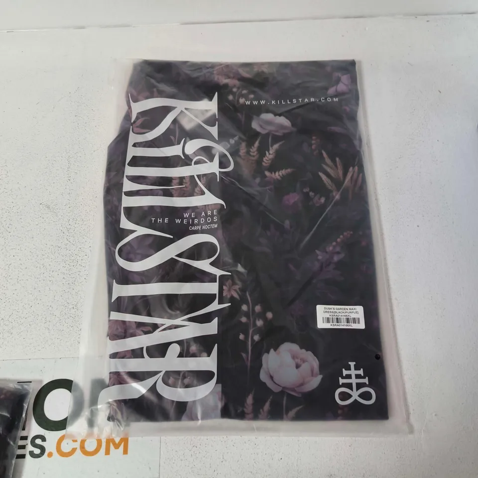 BRAND NEW BAGGED KILLSTAR DUSKS GARDEN MAXI DRESS IN BLACK & PURPLE - XL