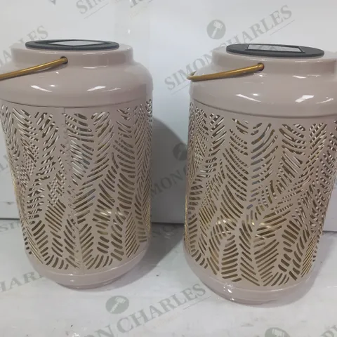 GARDEN REFLECTIONS SET OF 2 PATTERNED SOLAR LANTERNS
