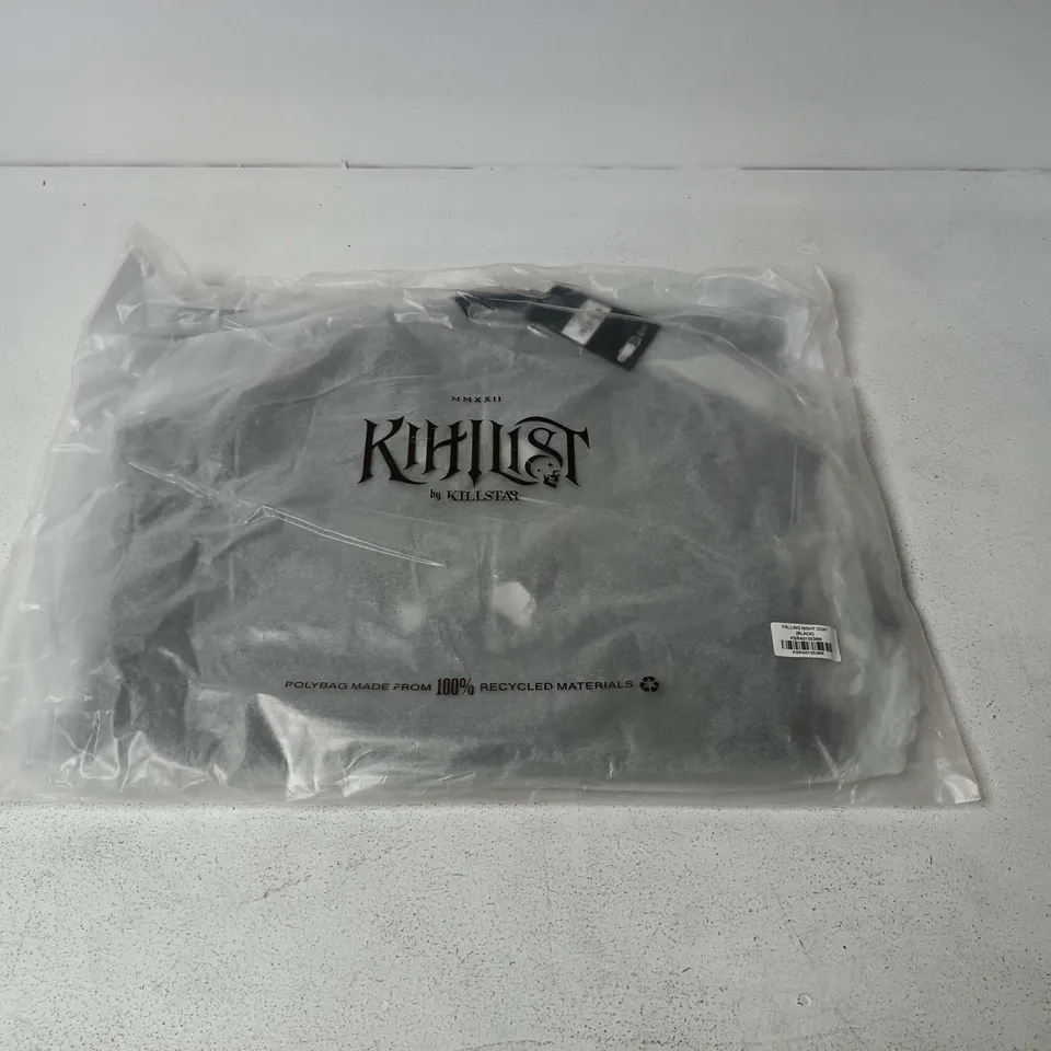 LOT OF APPROXIMATELY 12 BRAND NEW KILLSTAR FALLING NIGHT COATS IN BLACK - ALL SIZE M