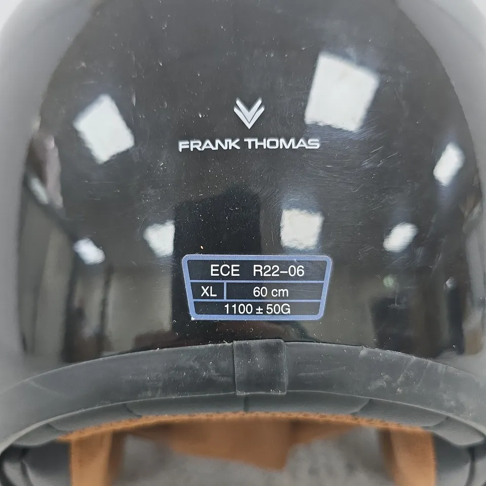 FRANK THOMAS BLACK HELMET, ECE R22-06, XL (60 CM)