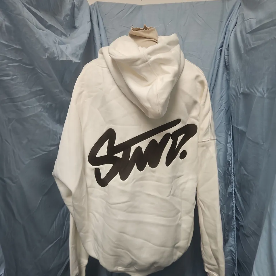 STDW WHITE HOODIE – SIZE M – MADE IN PAKISTAN 