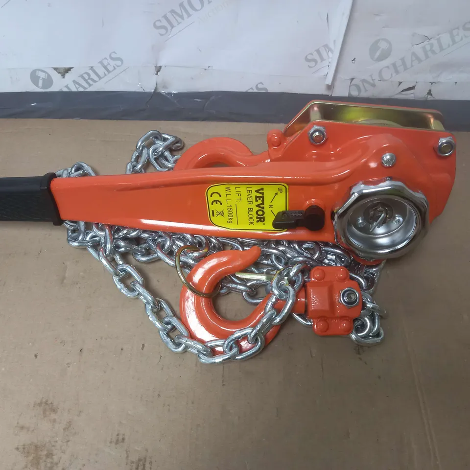 VEVOR MANUAL LEVER CHAIN HOIST 1.5 TON / COLLECTION ONLY 