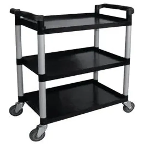 BOXED VOGUE CF102 POLYPROPYLENE 3 TIER MOBILE CLEARING TROLLEY