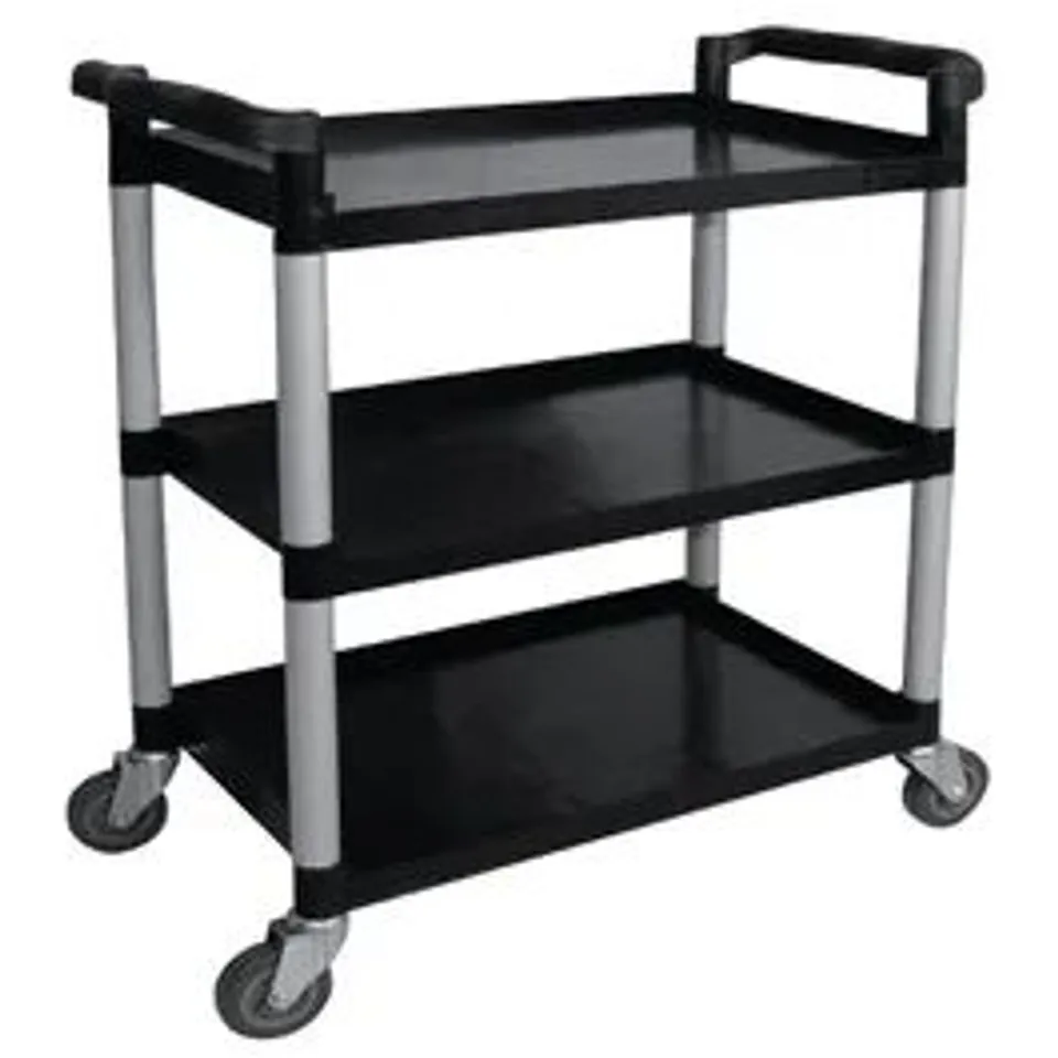 BOXED VOGUE CF102 POLYPROPYLENE 3 TIER MOBILE CLEARING TROLLEY