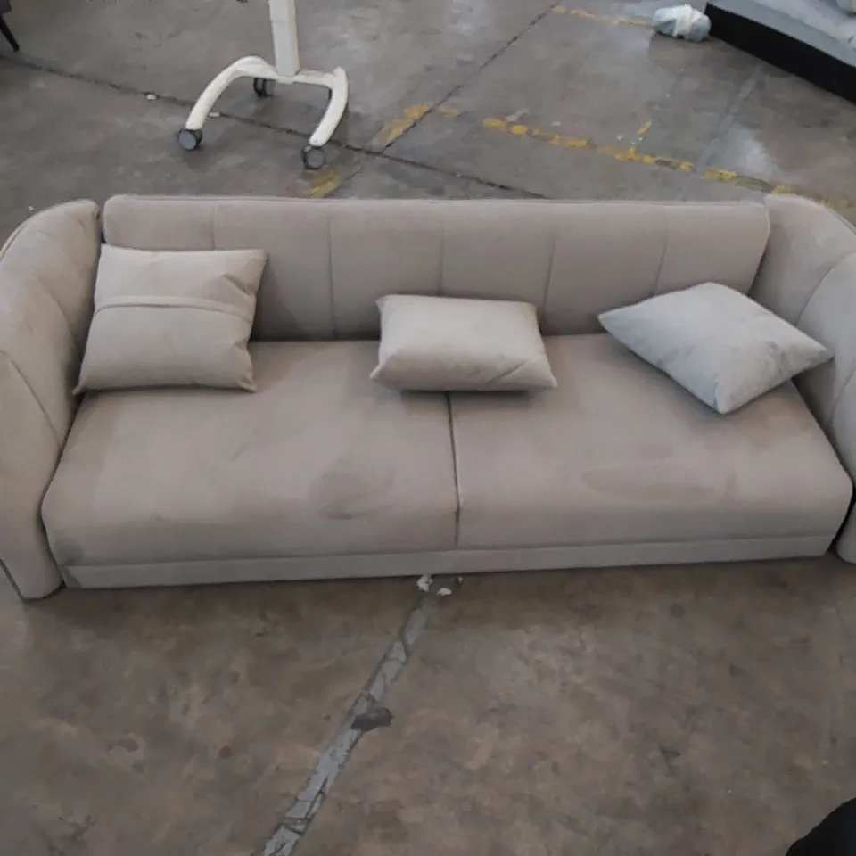 DESIGNER VELVET UPHOLSTERED 3 SEATER SOFA