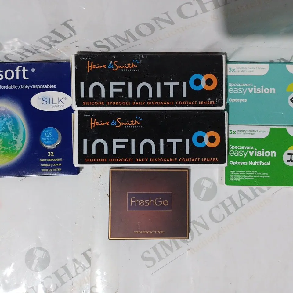 APPROXIMATELY 20 ASSORTED PACKS OF CONTACT LENSES TO INCLUDE EASYVISION, FRESHGO, DAYSOFT, ETC