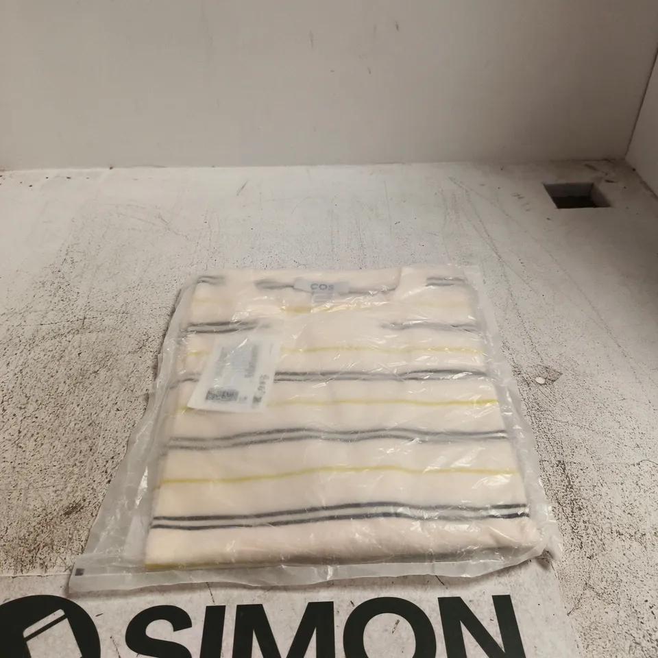 COS WHITE STRIPED T SHIRT XL BAGGED TAGGED
