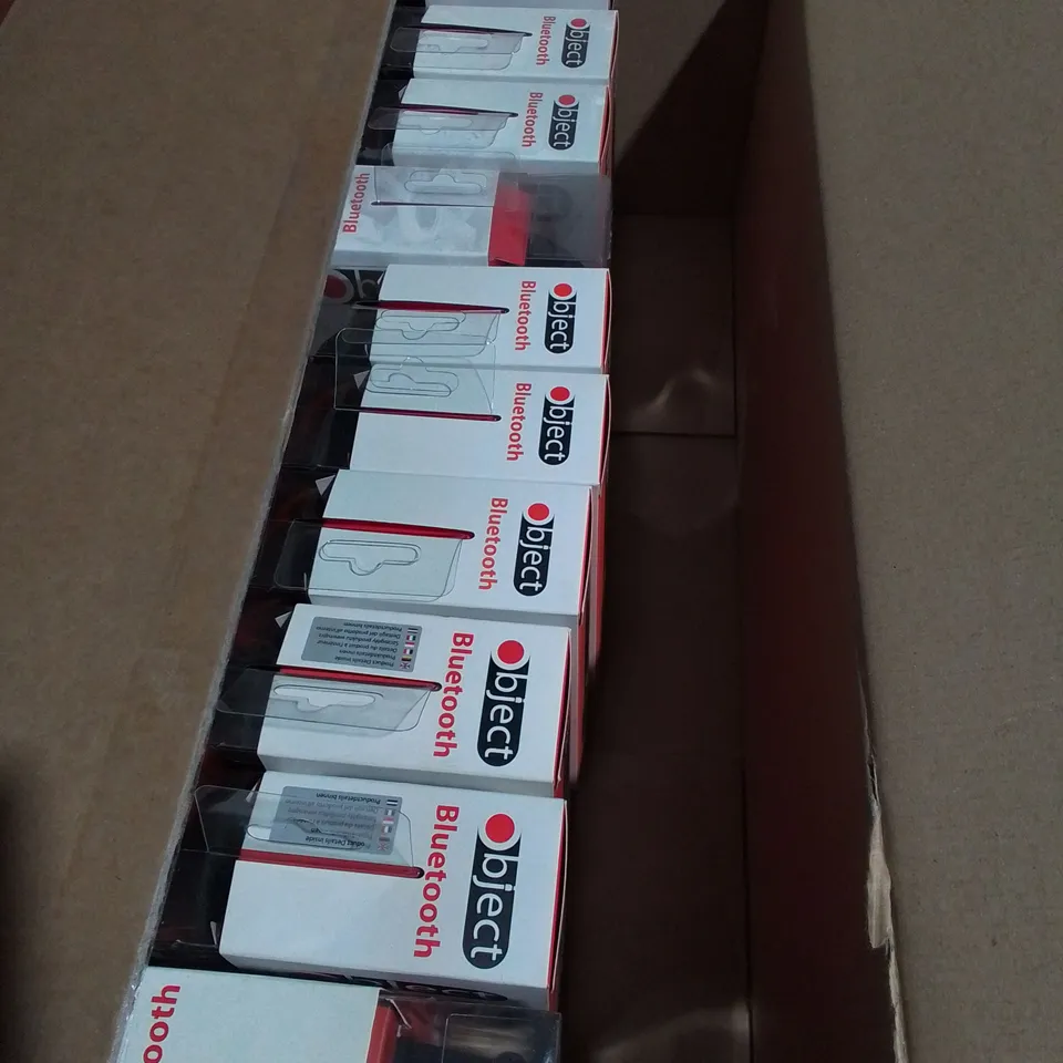 LOT OF 10 BOXED OBJECT BLUETOOTH STEREO HEADSET - RED
