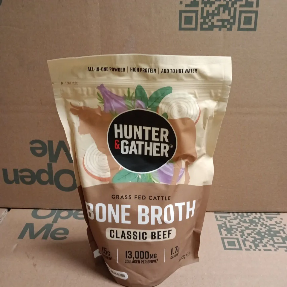 HUNTER & GATHER BONE BROTH POWDER – CLASSIC BEEF, GRASS-FED 400G