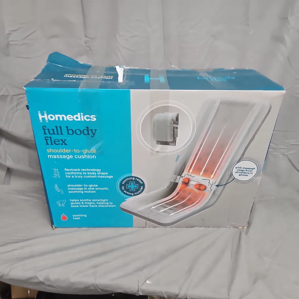 HOMEDICS FULL BODY FLEX MASSAGE CUSHION – GREY, BOXED