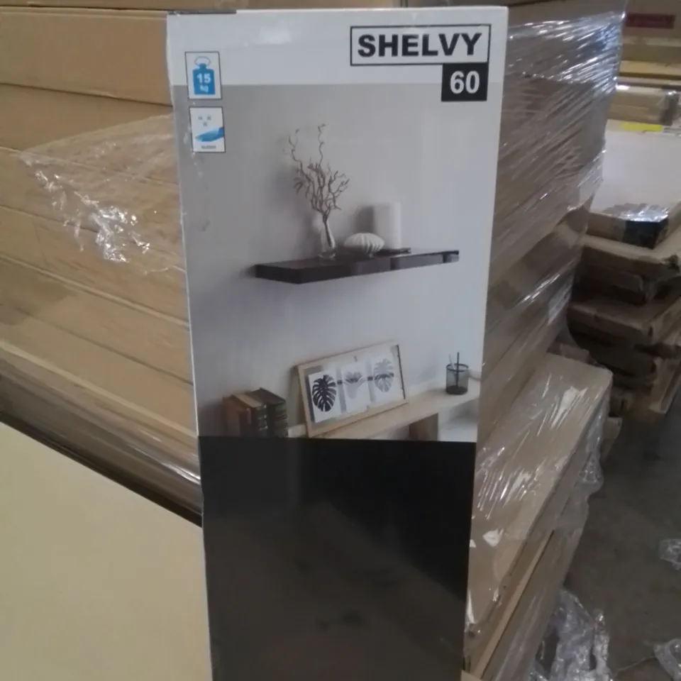 BRAND NEW AND BOXED SHELVY-60 SET OF 4 WALL SHELVES - BLACK (1 BOX)