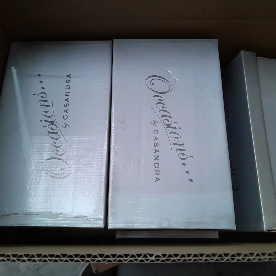 APPROXIMATELY 6 BOXED PAIRS OF LOW PROFILE HIGH HEELS, 4 BLACK AND 2 IVORY