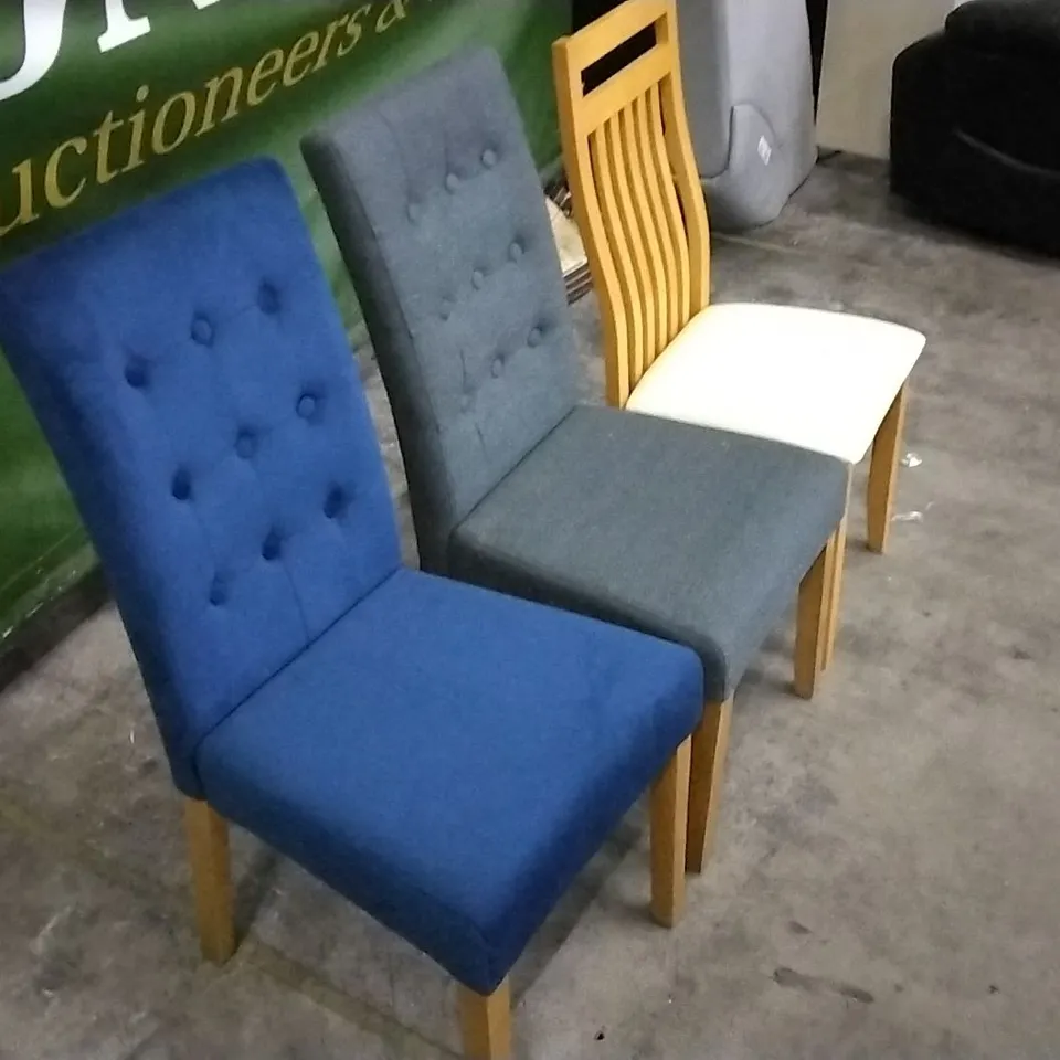 SET OF 3 ASSORTED DINING CHAIRS 