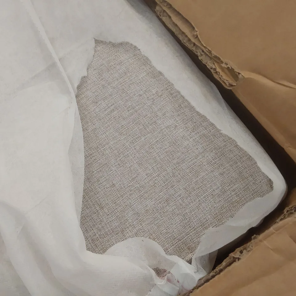 BOXED DESIGNER FABRIC UPHOLSTERED SOFA - BEIGE (3 BOXES)