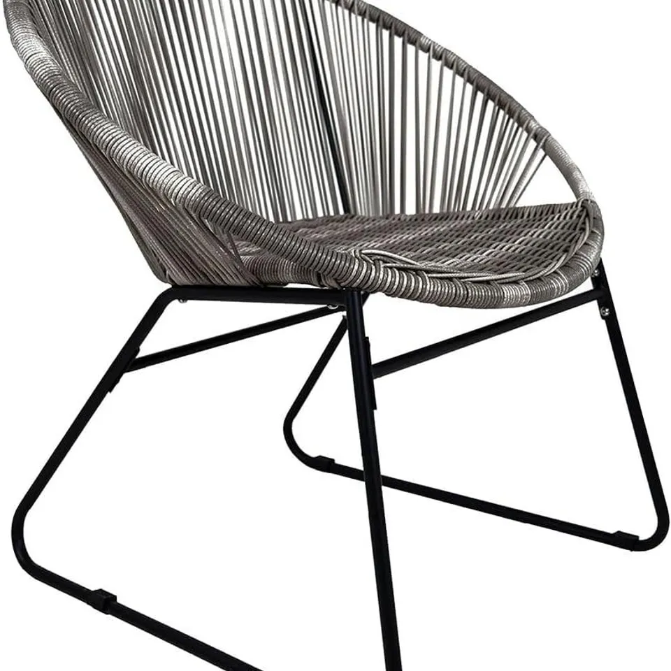 BOXED CHARLES BENTLEY ZANZIBAR TEA FOR TWO BISTRO SET, GREY PATIO FURNITURE
