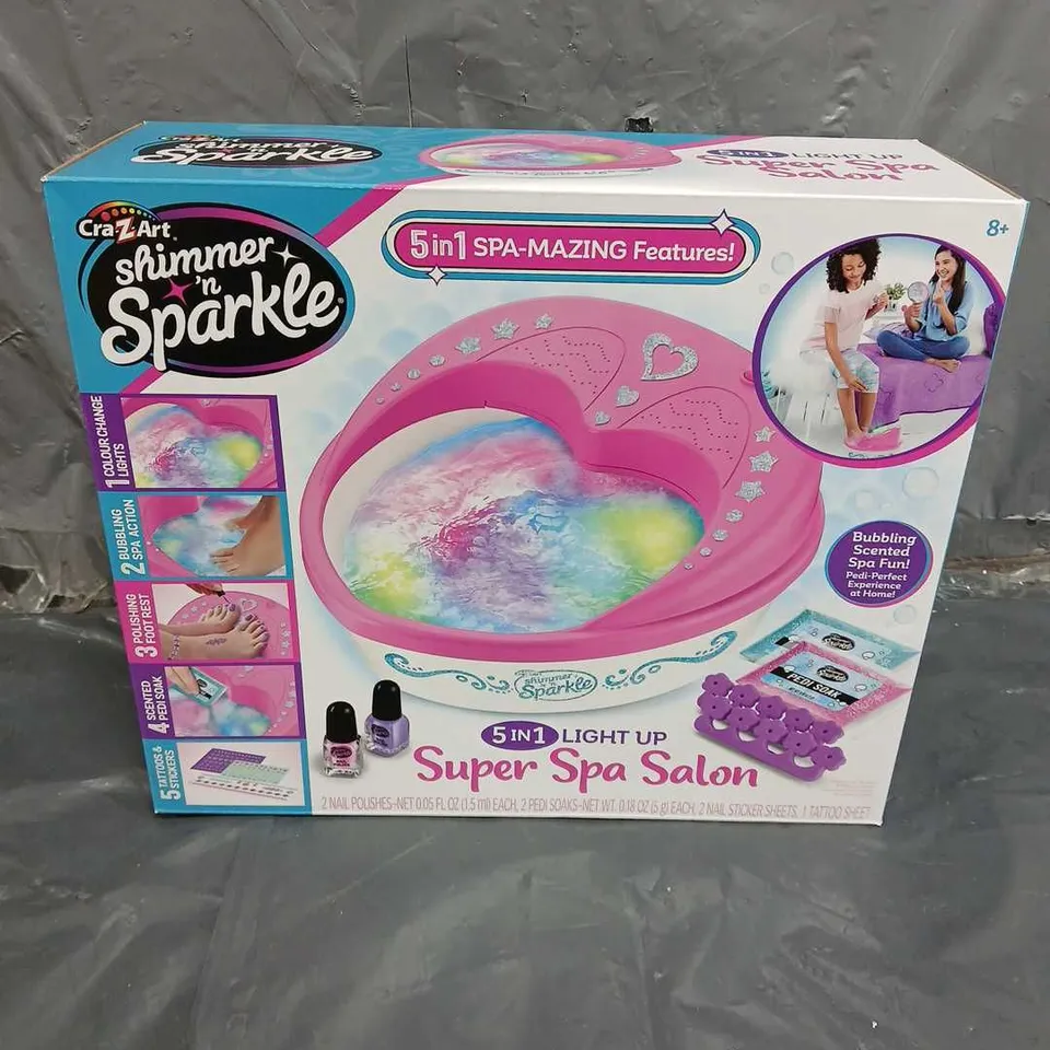 BOXED SHIMMER N SPARKLE 5 IN 1 LIGHT UP SUPER SPA SALON