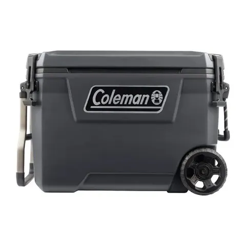 BOXED COLEMAN CONVOY WHEELED FOOD AND DRINKS COOLER GREY 65QT