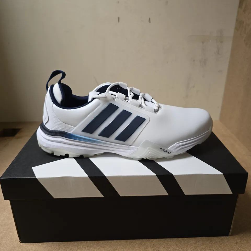 ADIDAS ADIPOWER 26 SL GOLF SHOES – WHITE/NAVY, UK 10.5