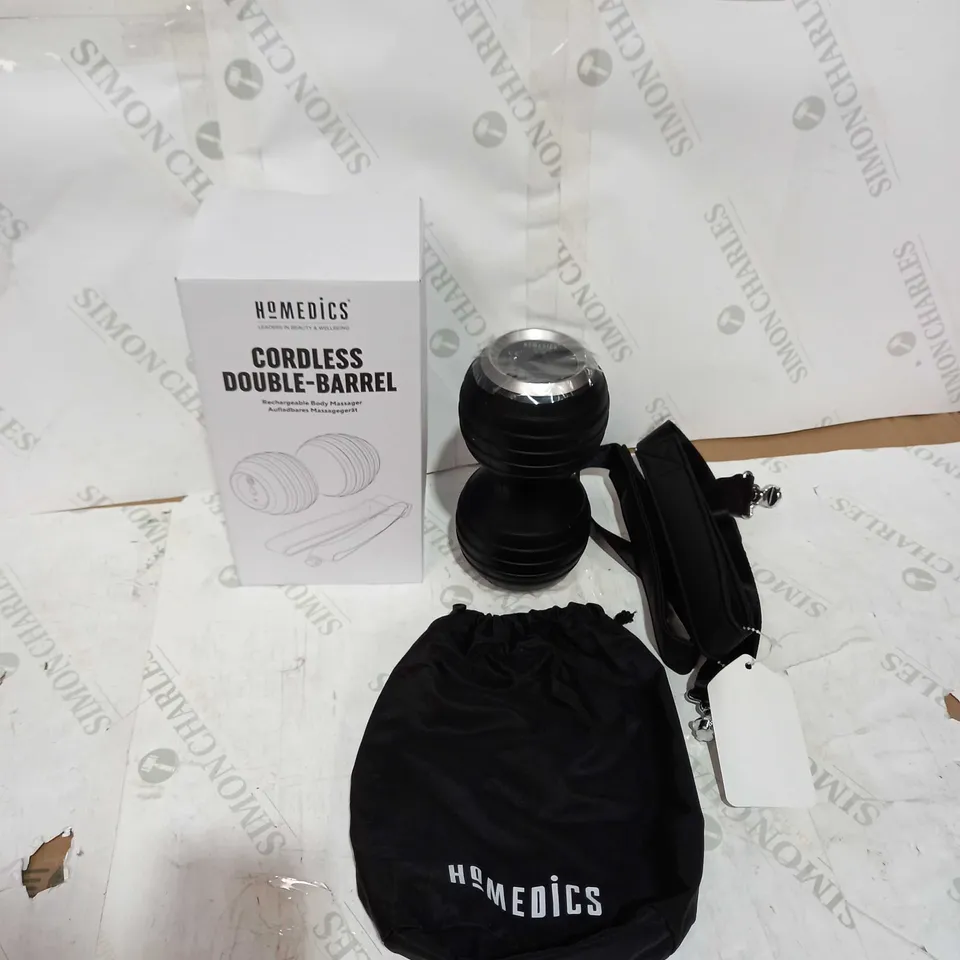 LOT OF APPROXIMATELY 6 BRAND NEW BOXED HOMEDICS CORDLESS DOUBLE-BARREL BODY MASSAGERS