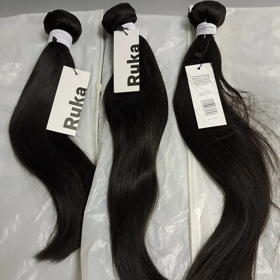 LOT OF 3 RUKA THINK SILK HAIR PIECES IN 16" & 14"