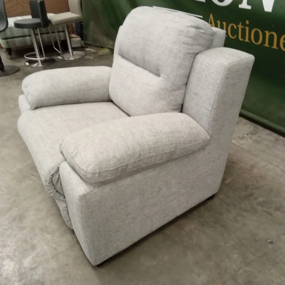 QUALITY DESIGNER GREY FABRIC ARMCHAIR