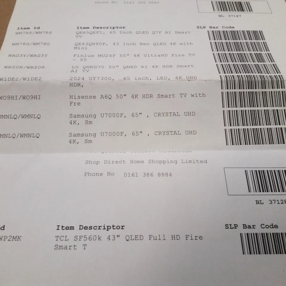 PALLET CONTAINING 9 ASSORTED DAMAGED TVS