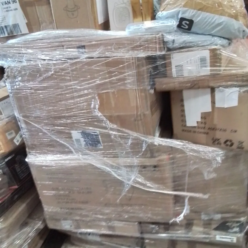 PALLET CONTAINING VARIOUS ASSORTED ITEMS TO INCLUDE, MENS SHAVER, ELECTRIC COOKER, HAND BLENDER,  AND LOTS MORE UNMARKED BOXED ITEMS 