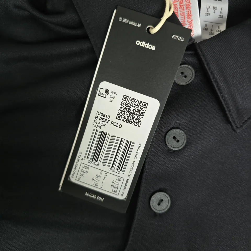 ADIDAS POLO SHIRT BLACK – YOUTH UK 9-10Y