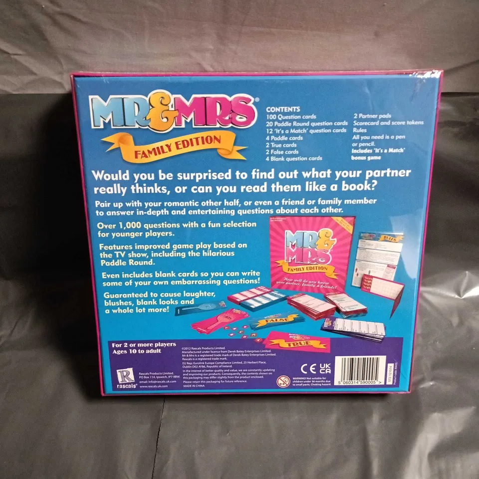 SEALED MR & MRS FAMILY EDITION BOARD GAME