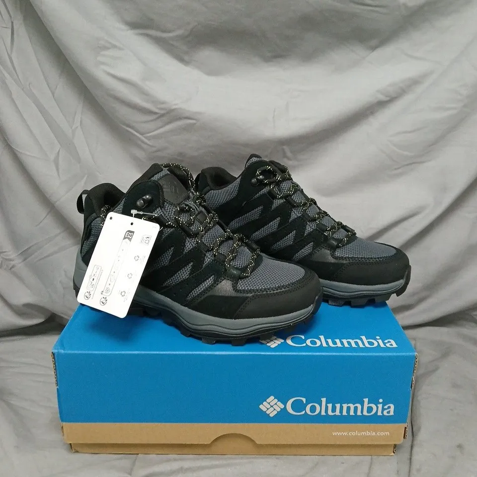 COLUMBIA HIKING BOOTS – BLACK/GREY, RUGGED OUTDOOR FOOTWEAR - SIZE 6