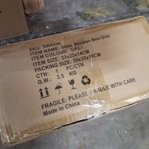 BOXED LIFE IDEAS SHOE STORAGE BOX UNIT - GREY