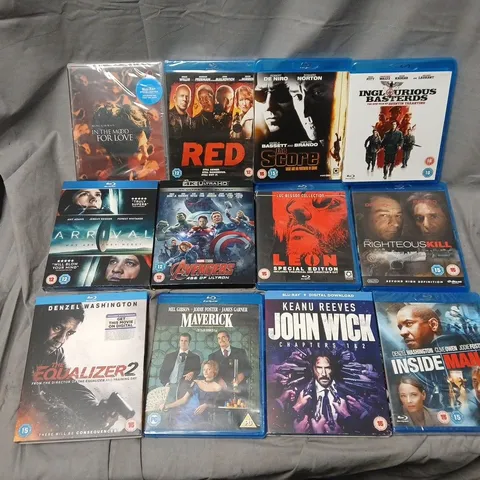 APPROXIMATELY 25 ASSORTED DVDS & GAMES TO INCLUDE JOHN WICK (BLU-RAY), CALL OF DUTY MODERN WARFARE REMASTERED (XBOX ONE), AVENGERS ASSEMBLE (BLU-RAY), ETC