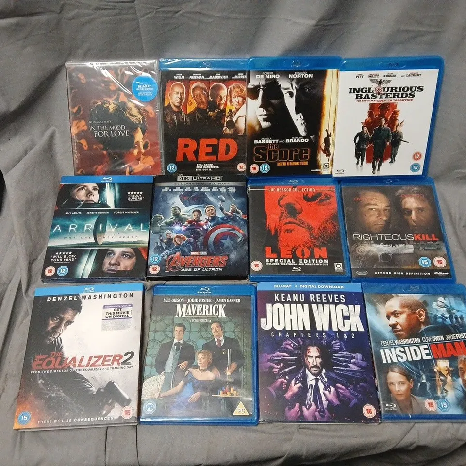 APPROXIMATELY 25 ASSORTED DVDS & GAMES TO INCLUDE JOHN WICK (BLU-RAY), CALL OF DUTY MODERN WARFARE REMASTERED (XBOX ONE), AVENGERS ASSEMBLE (BLU-RAY), ETC