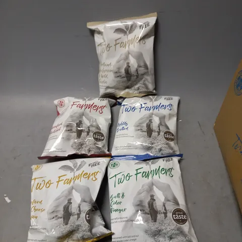 APPROXIMATELY 20 TWO FARMERS HAND COOKED CRISPS PACKS - VARIETY OF FLAVOURS - 40G 