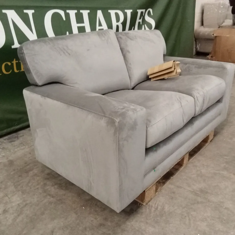 MANHATTAN 2 SEATER SOFA, GREY HOUSE VELVET