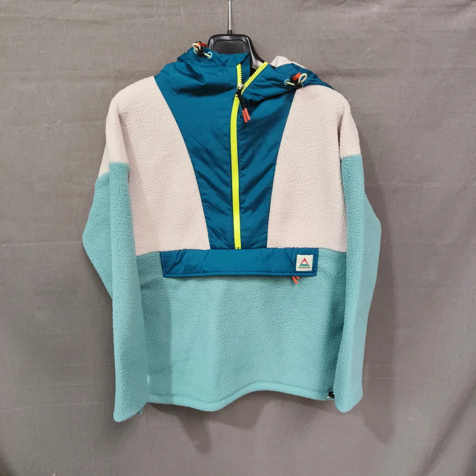 PASSENGER SHERPA FLEECE HALF-ZIP JACKET – ARCTIC TEAL/BLUE, UK SIZE S