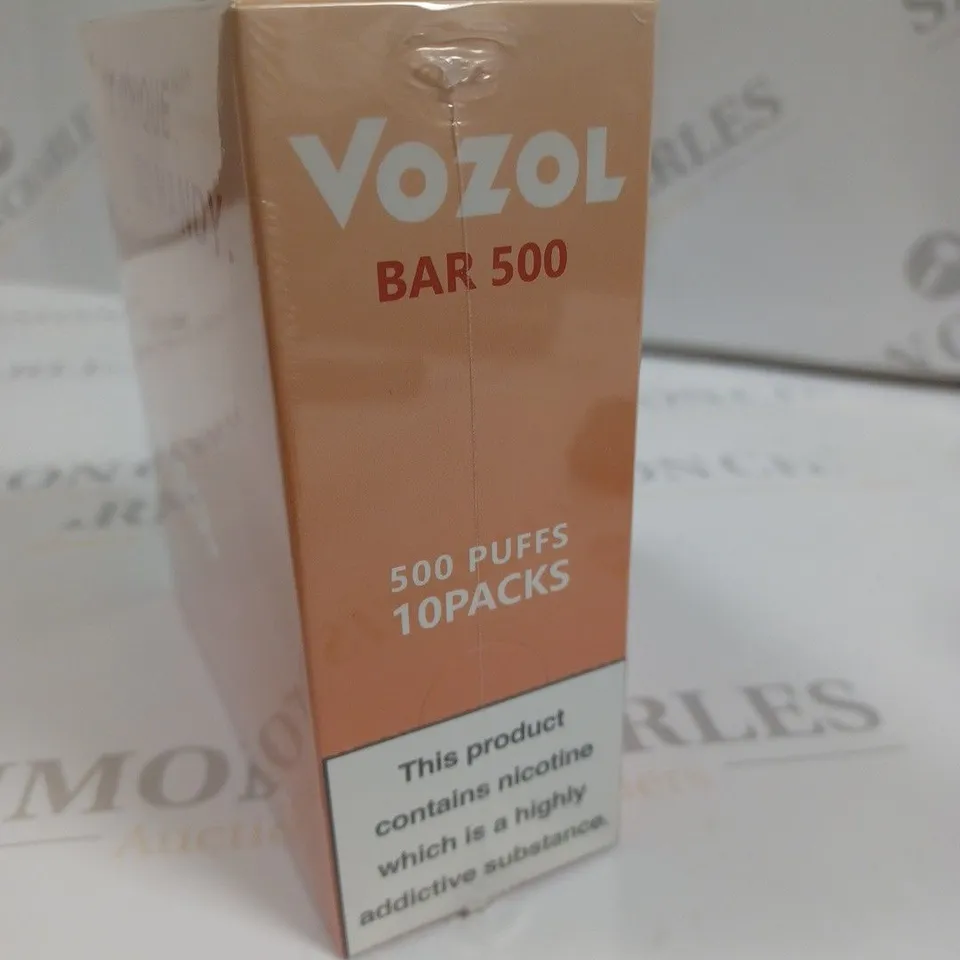 SEALED 10-PACK OF VOZOL BARR 500 E-CIGARETTES - ORANGE SODA