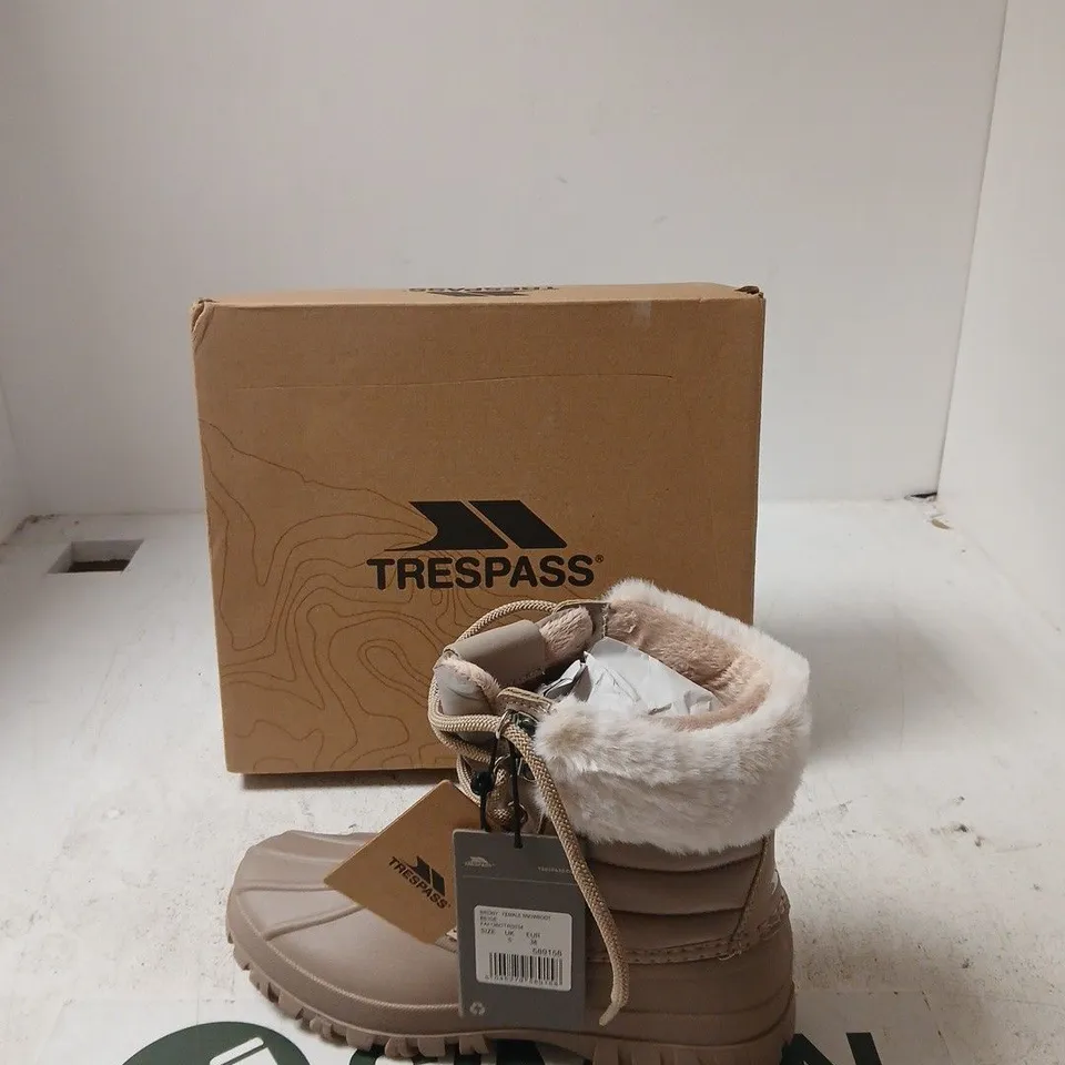 TRESPASS BRIONY SNOWBOOT – BEIGE, WOMEN'S UK 5 (EU 38)