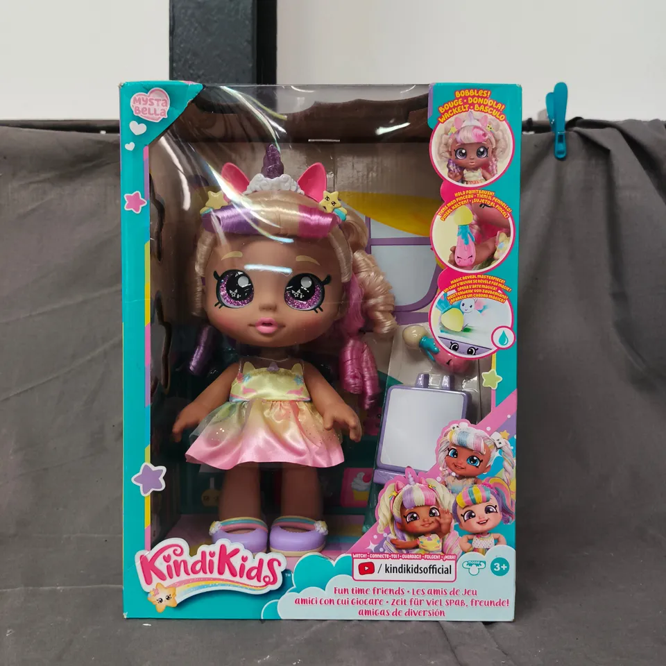 KINDI KIDS DOLL IN ORIGINAL BOX – PASTEL DRESS, RAINBOW HAIR