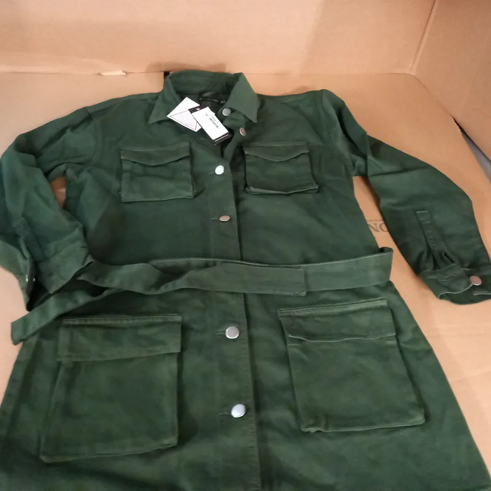 I SAW IT FIRST UTILITY POCKET KHAKI SHIRT - UK 8