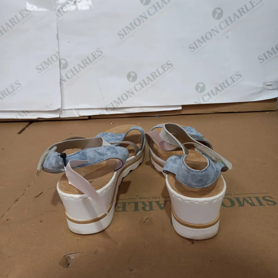 RIEKER BLUE WEDGED SANDALS SIZE 40