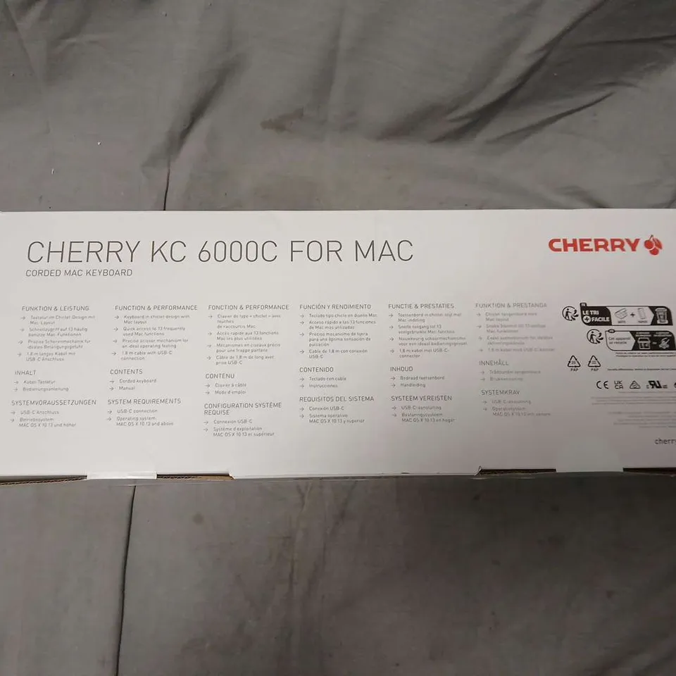 BOXED AND SEALED CHERRY KC 6000C FOR MAC KEYBOARD – UK LAYOUT (CORDED)