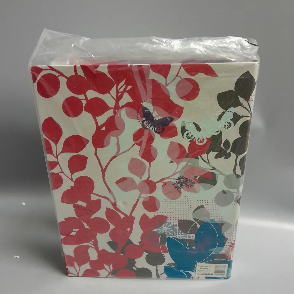 SINGLE RING BINDER BUTTERFLY AND FLOWERS DESIGN