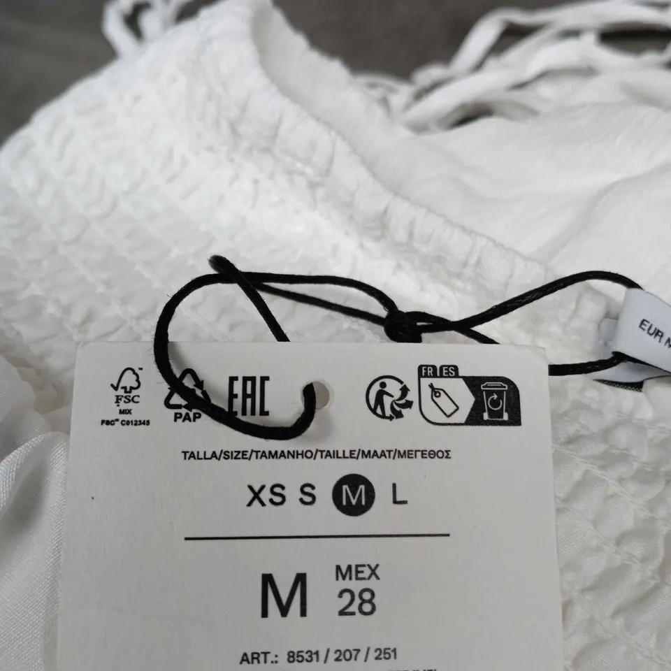 BERSHKA WHITE WOMEN’S ROMPER DRESS – SIZE M (XS-S-M-L) SPAGHETTI STRAPS