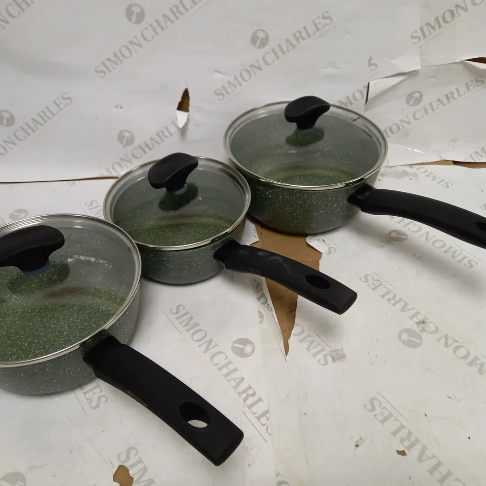 PRESTIGE ECO ALUMINIUM COOKWARE SET, NON STICK SAUCEPAN SET WITH LIDS - RECYCLED ALUMINIUM COOKING POTS WITH PLANT-BASED NON STICK, SET OF POTS (16, 18 AND 20 CM), SET OF 3