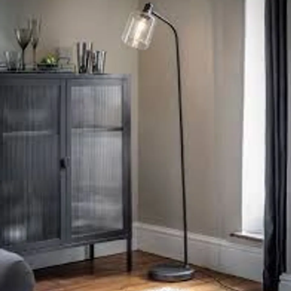 BOXED HOXTON CYLINDER FLOOR LAMP BLACK