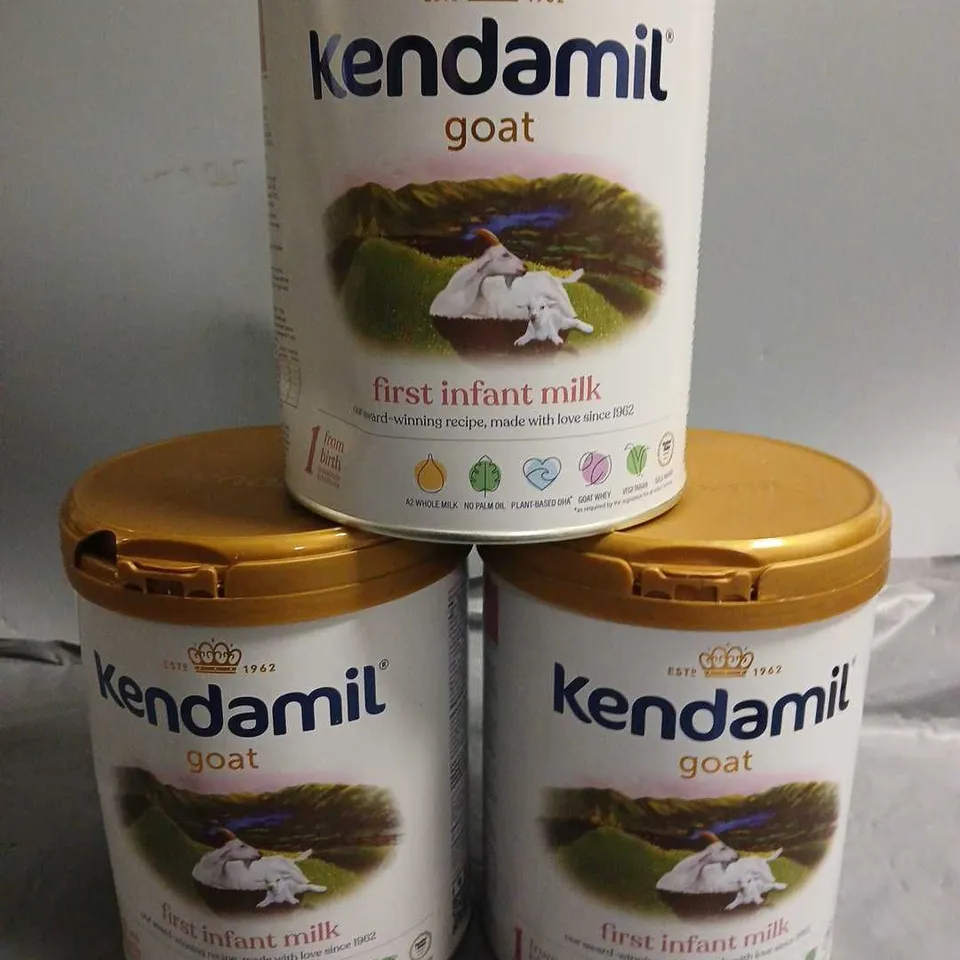 LOT OF 3 KENDAMIL GOAT 800G TUBS OF FIRST INFANT MILK