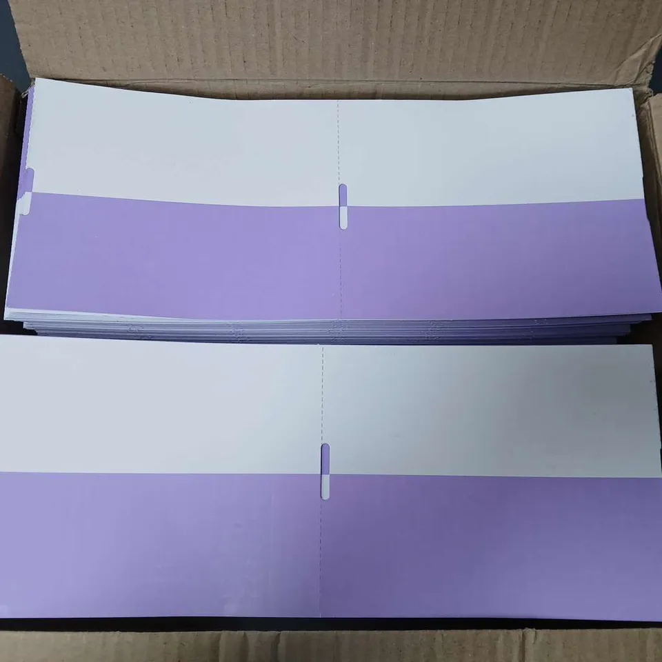 APPRXIMATELY 2000 121mmx162mm PRUPLE/WHITE TICKETS