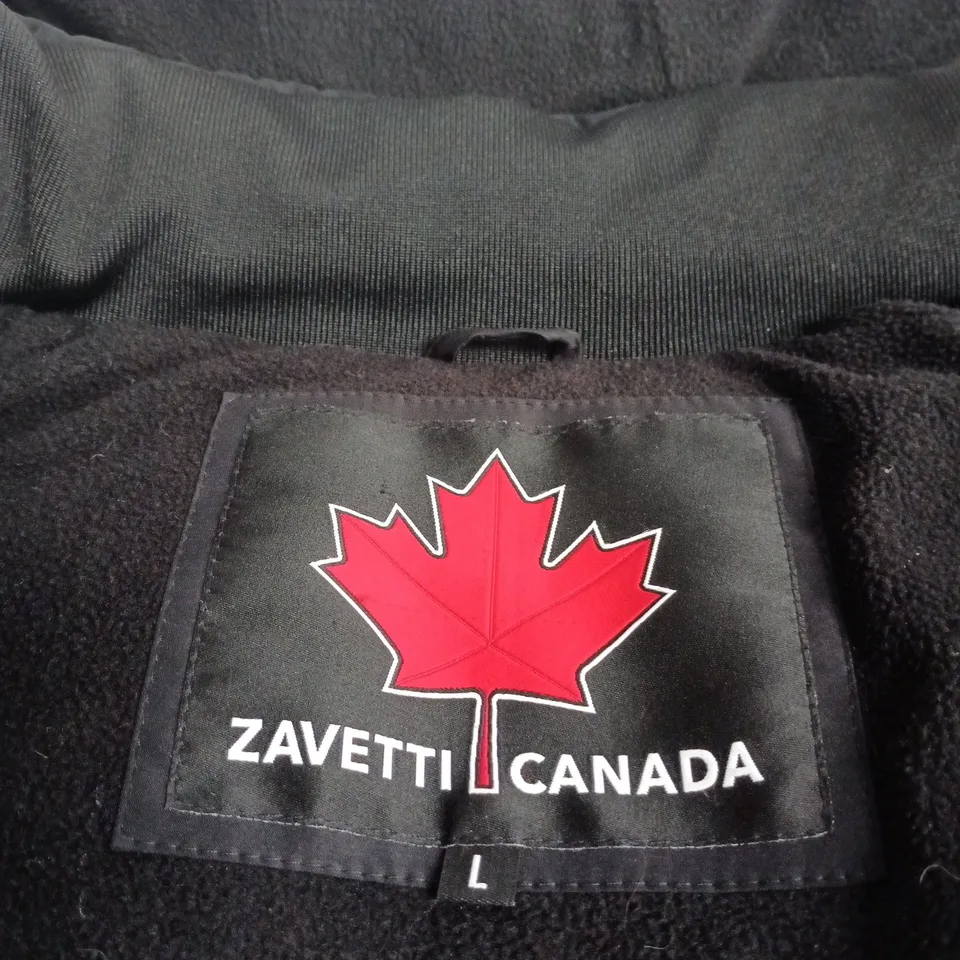 ZAVETTI CANADA BLACK PARKA JACKET – UK SIZE L